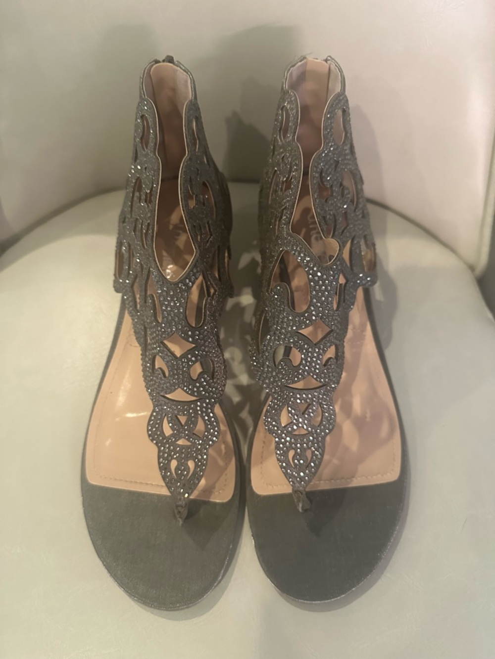 Women's Gray Decorative Sandals